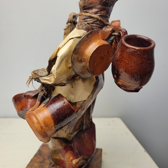 Vintage Mexican Folk Art Paper Mache Figure Handmade Authentic Hardworking Woman - Picture 15 of 16